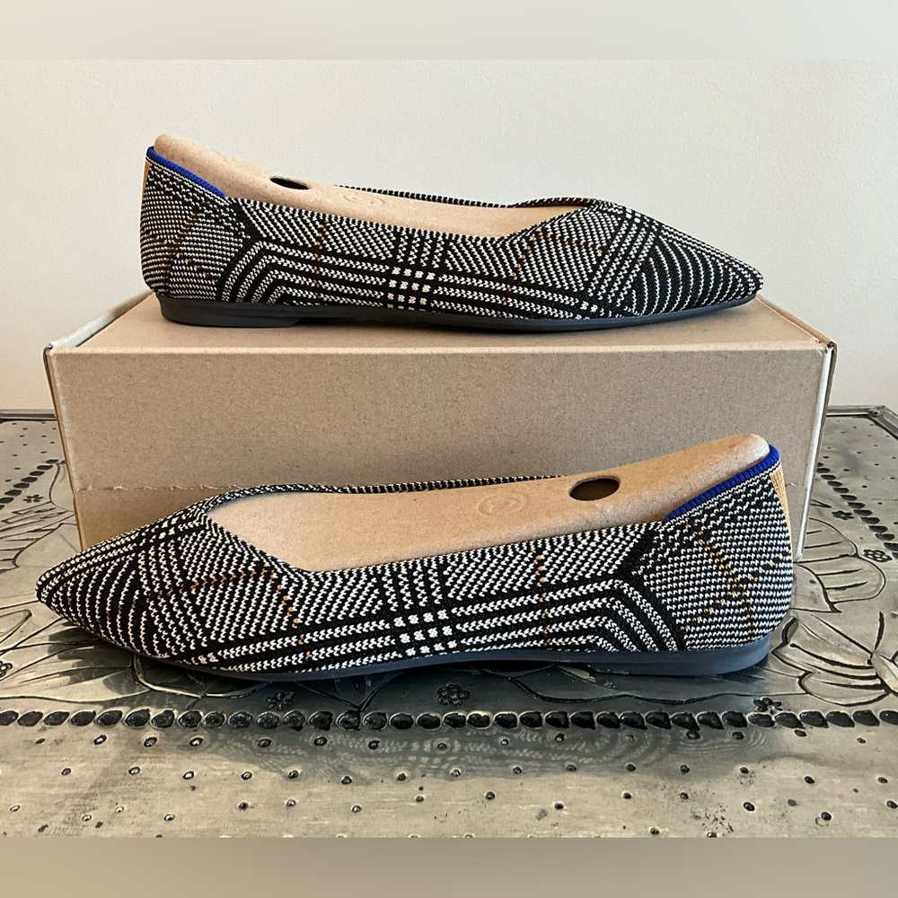Rothy’s The Point II in Black Glen Plaid, Size 8.5, EUC - Picture 3 of 7